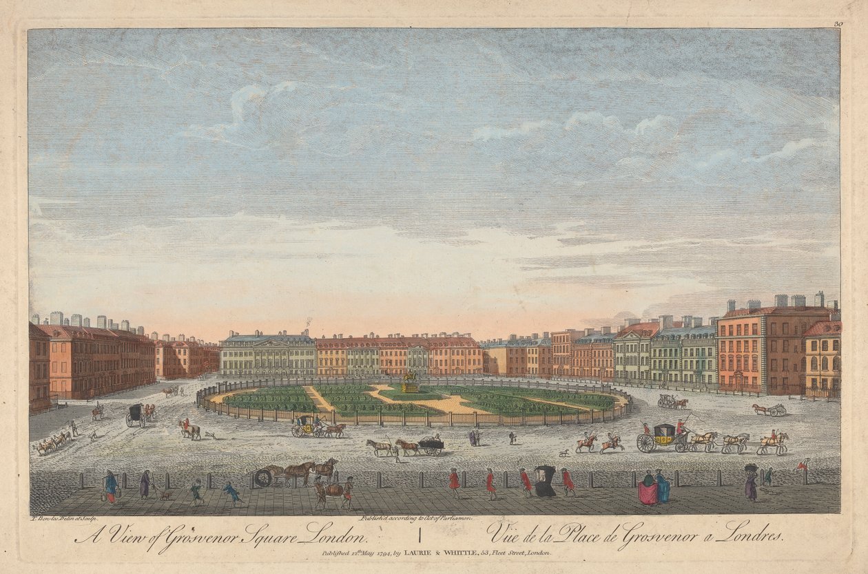 Pohled na Grosvenor Square, Londýn od Thomas Bowles