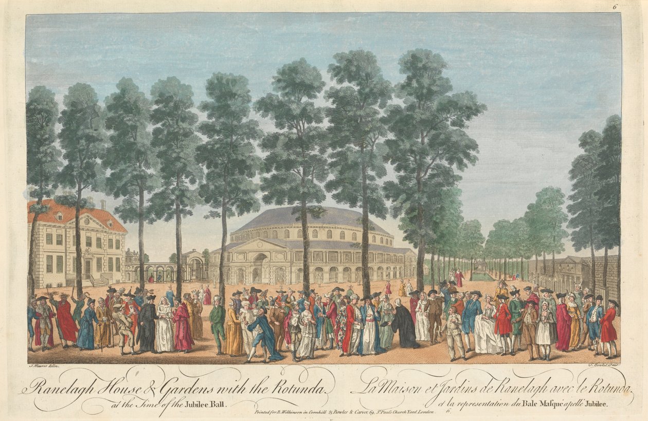 Ranelagh House & Gardens s rotundou v době jubilejního plesu od Thomas Bowles