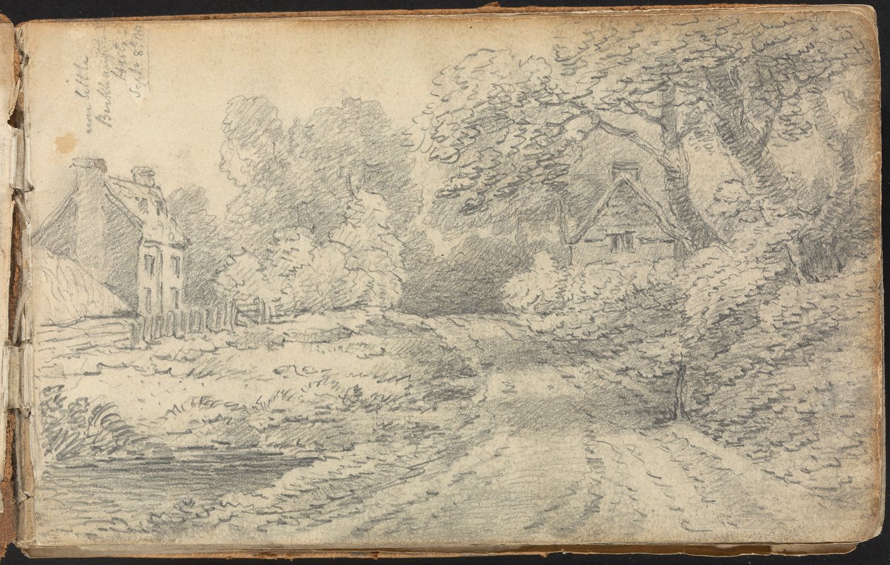 Album Landscape and Figure Studies: A Road near Berkhamsted, Hertfordshire. 8. září 1811 od Thomas Bradshaw