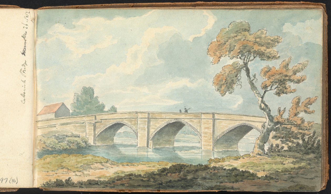 Album studií krajiny a postavy: Catterick Bridge od Thomas Bradshaw
