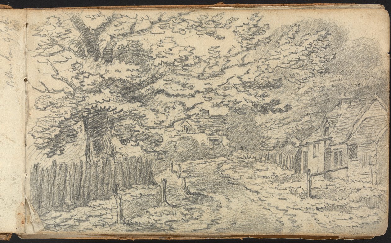 Album studií krajiny a postavy: Rural Road near Potten End od Thomas Bradshaw