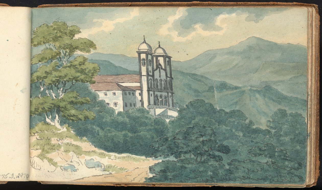 Album studií krajiny a postavy: Vila v horách od Thomas Bradshaw