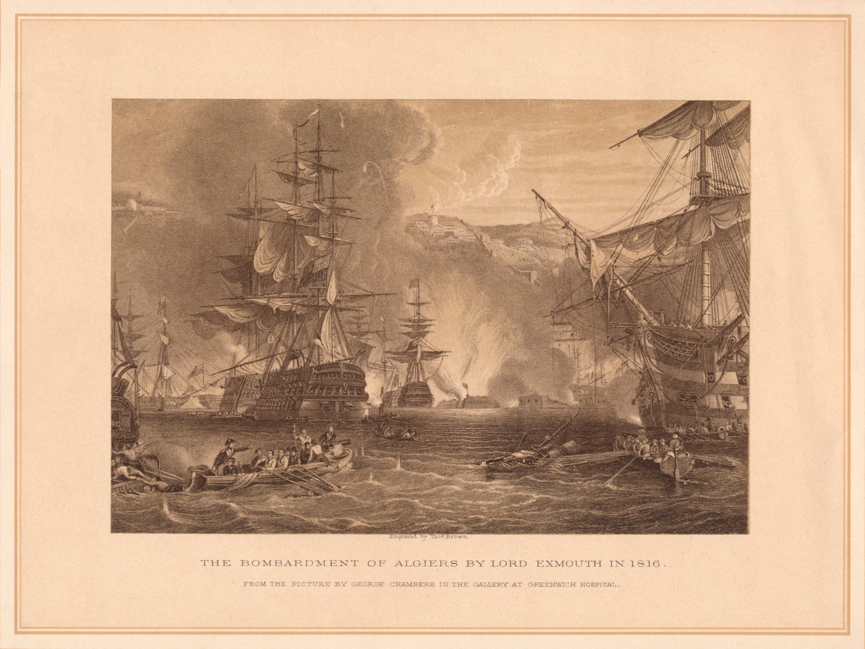 Bombardování Alžíru lordem Exmouthem v roce 1816, 1878. od Thomas Brown