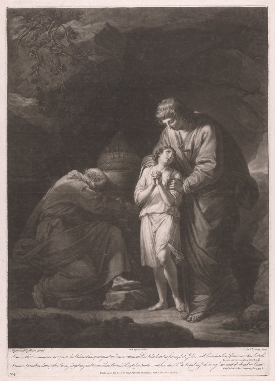 Samma posedlý pláče nad popelem svého nejmladšího syna Benoie od Thomas Burke