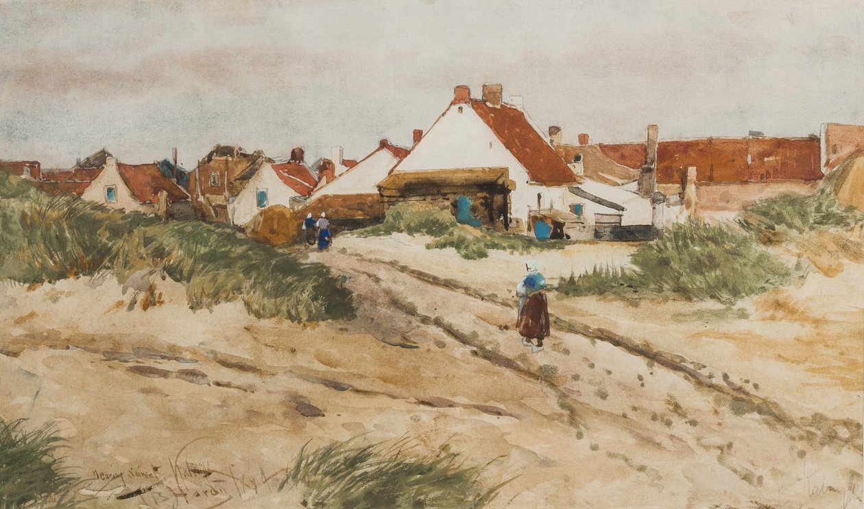 Nearing Sunset, Katwijk, Holandsko, 1894 (wc na papíře) od Thomas Bush Hardy