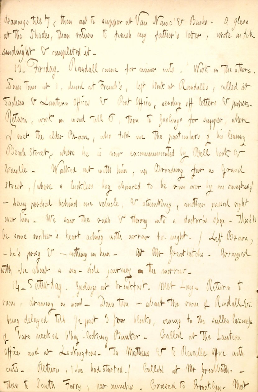 Thomas Butler Gunn Diaries- svazek 5, strana 16, 12.- 14. srpna 1852 od Thomas Butler Gunn
