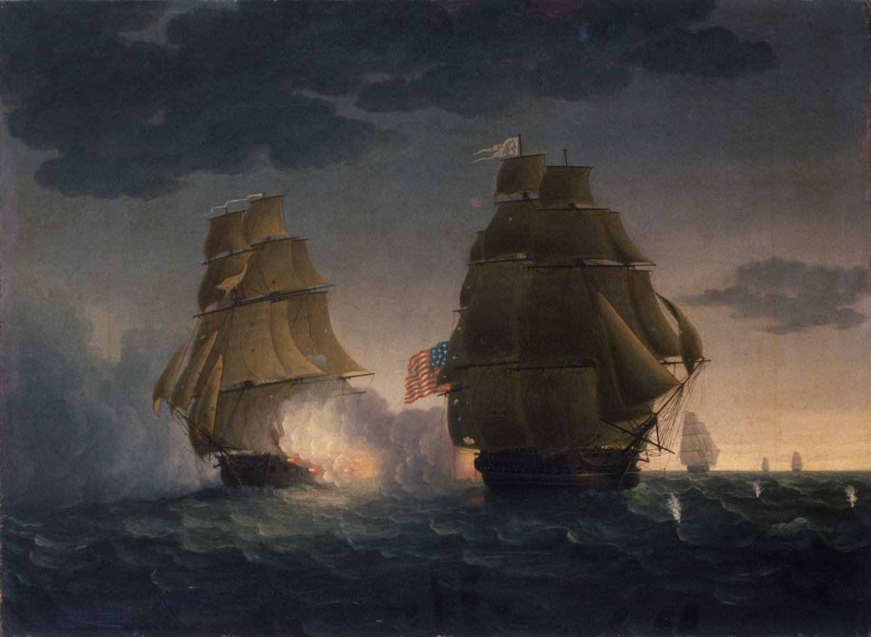 Útěk H.M.S. Belvidera od prezidenta fregaty USA, 1815 od Thomas Butterworth
