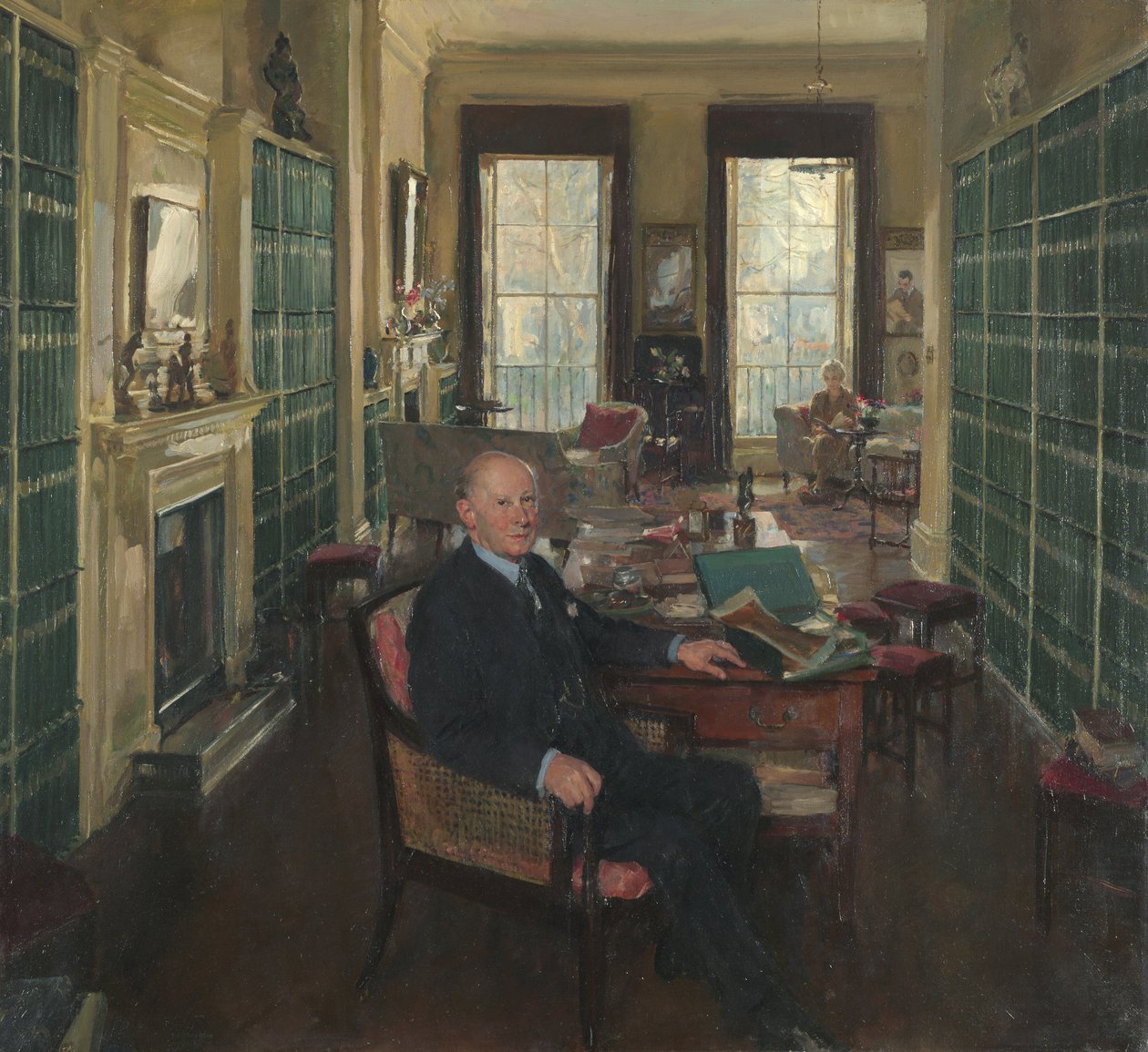 Sir Robert Witt ve své knihovně na Portman Square 32 od Thomas Cantrell Dugdale