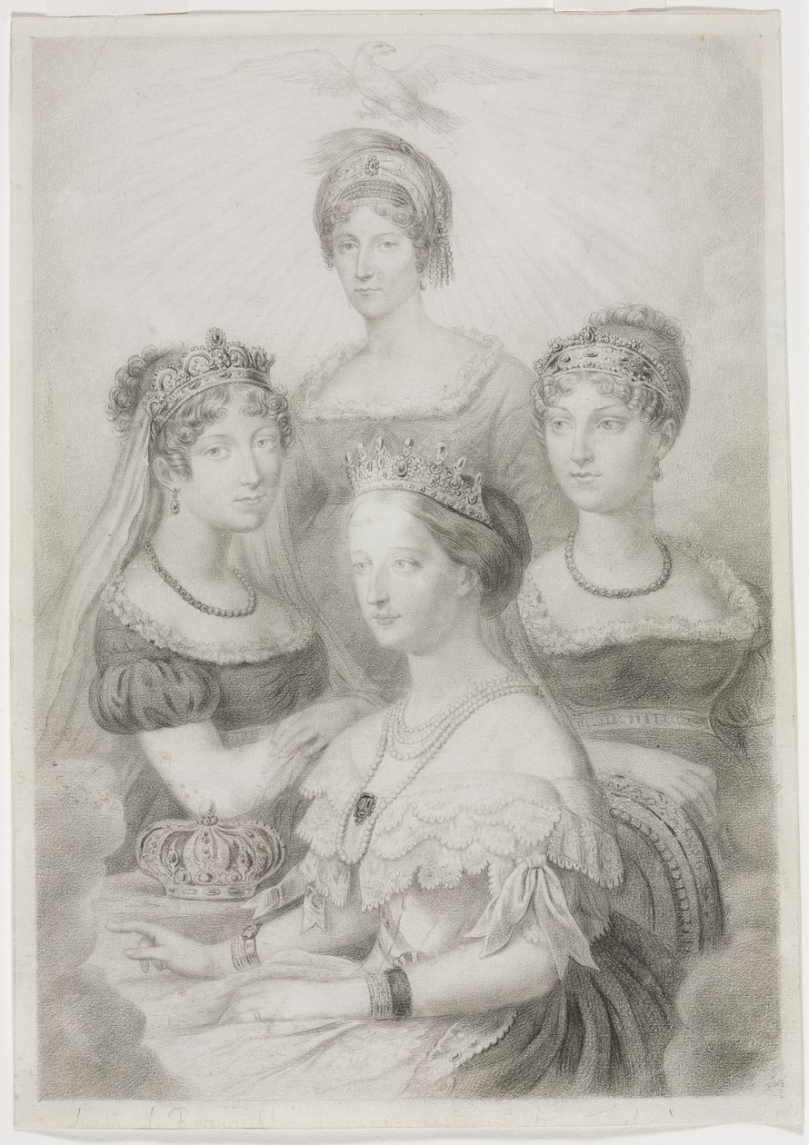 Bonaparte Ženy (černá křída ) od Thomas Casimir Regnault
