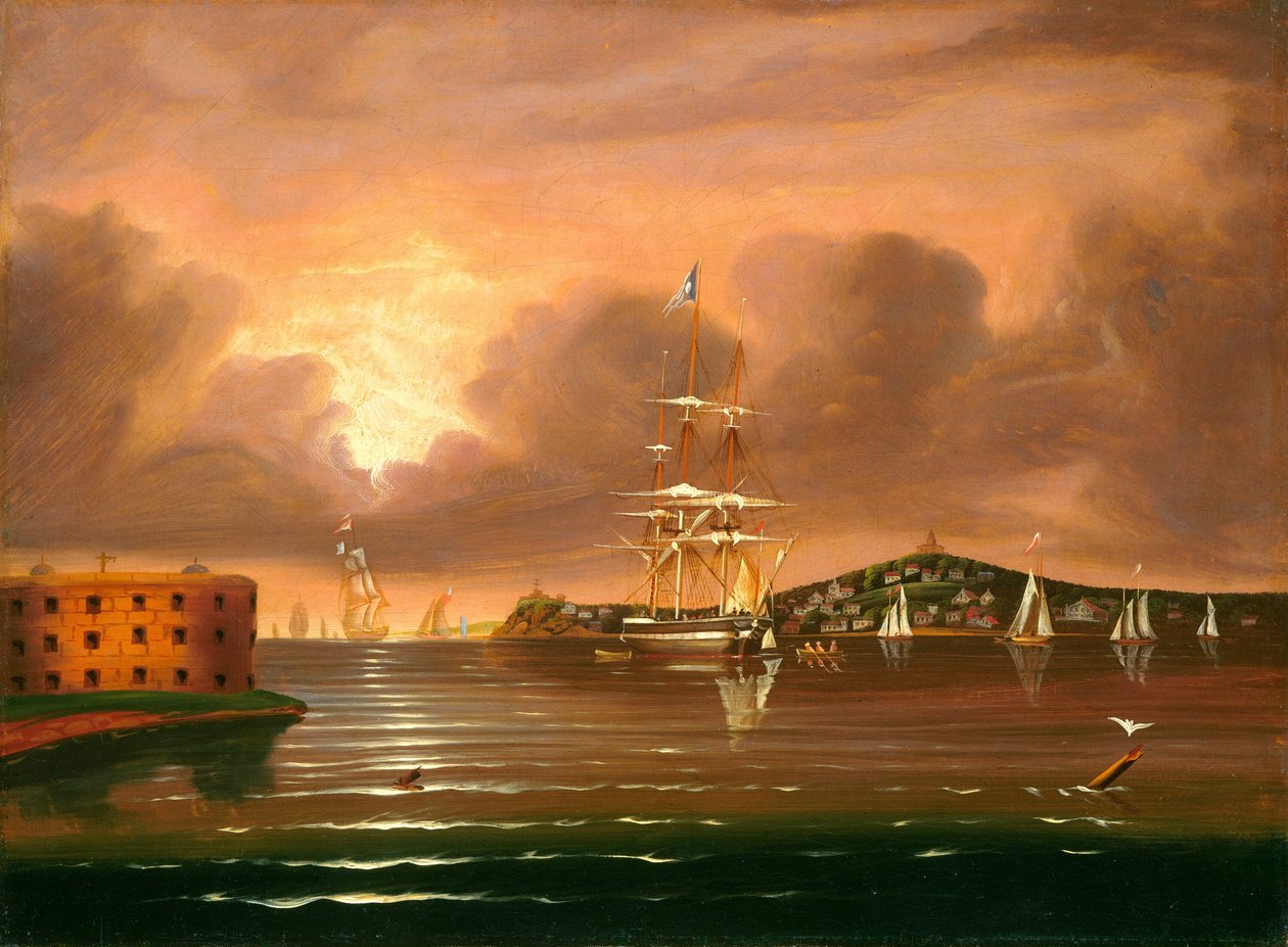 Threatening Sky, Bay of New York, polovina 19. století. od Thomas Chambers