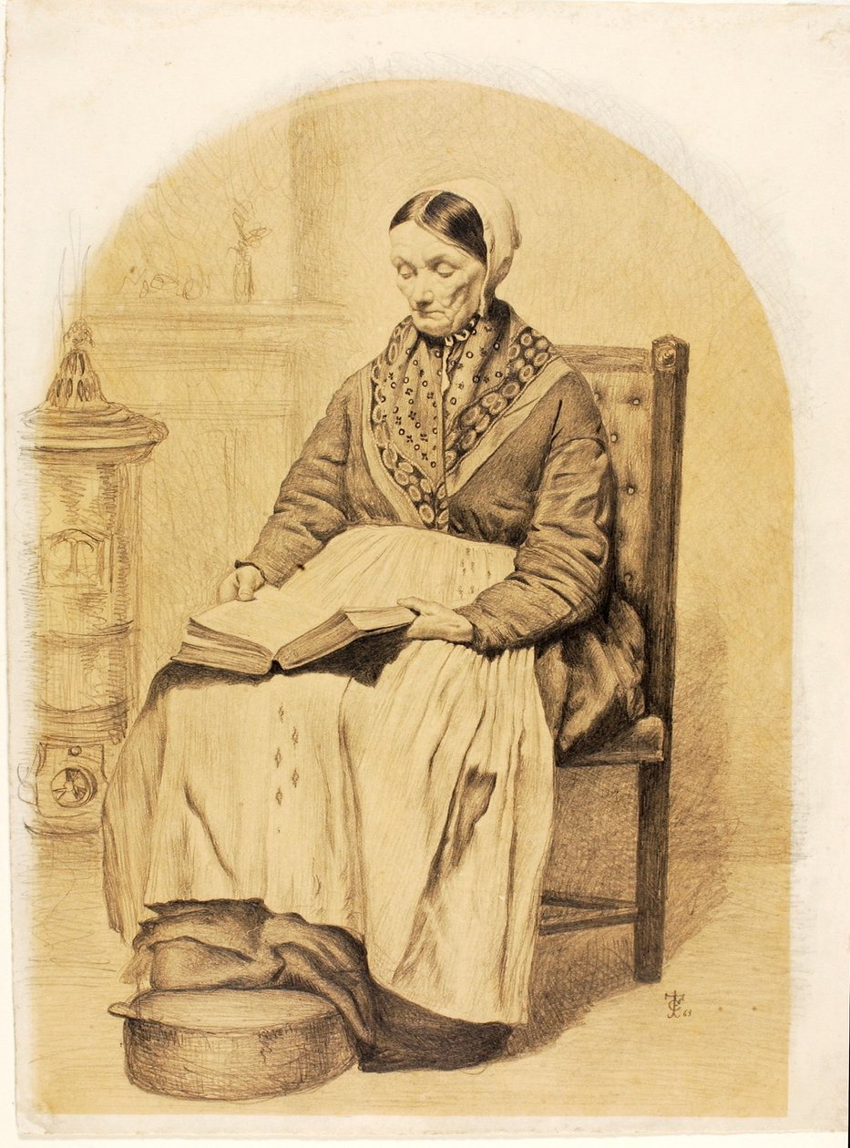 (Sedící žena, čtení) od Thomas Charles Farrer
