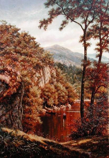 Letní den na horském jezeře od Thomas Charles Farrer