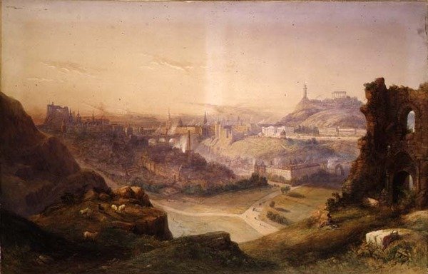 Edinburgh ze Salisbury Crags od Thomas Charles Leeson Rowbotham