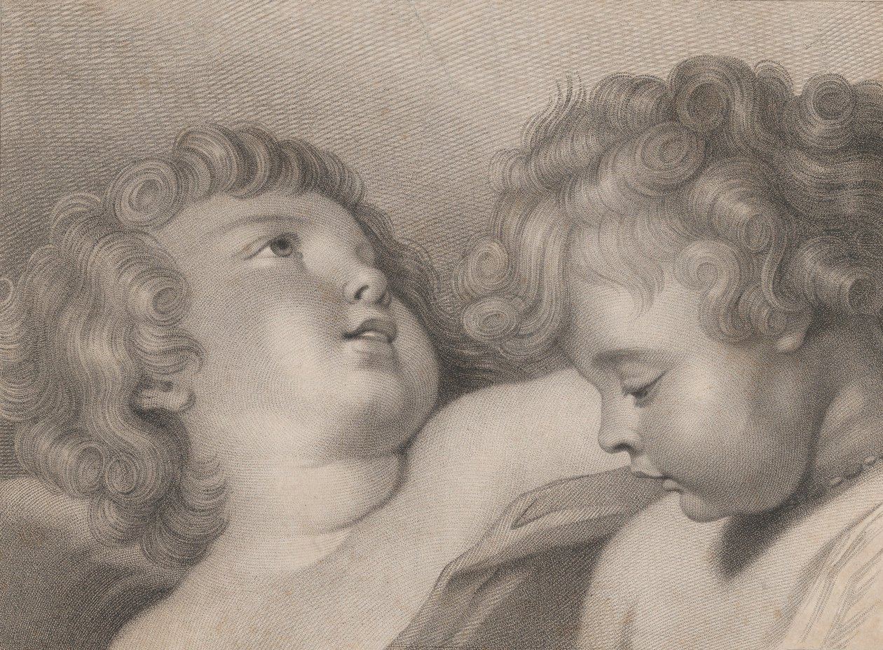 Dvě hlavy cherubínů, 1800. od Thomas Cheesman