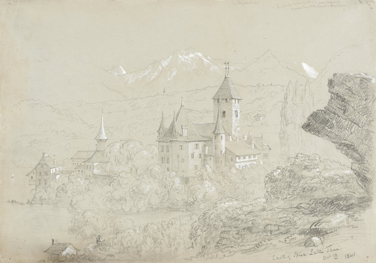 Hrad Spiez, Thunské jezero od Thomas Cole