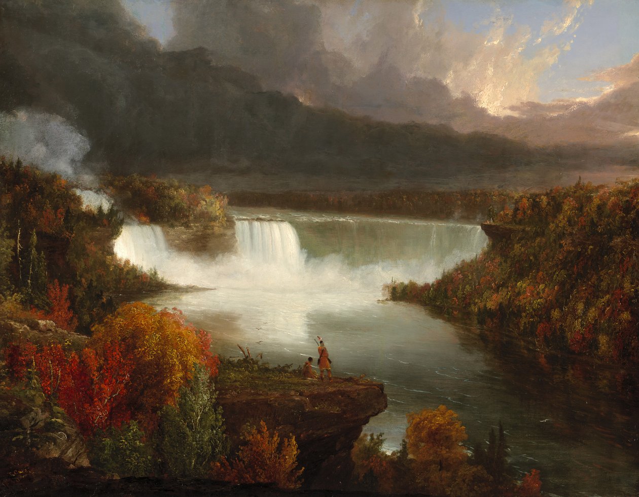 Pohled do dálky na Niagarské vodopády, 1830 od Thomas Cole