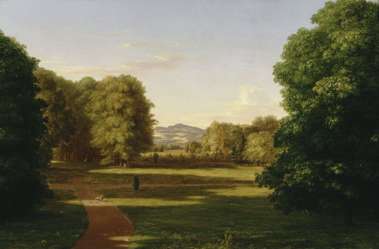 Zahrady panského sídla Van Rensselaer od Thomas Cole