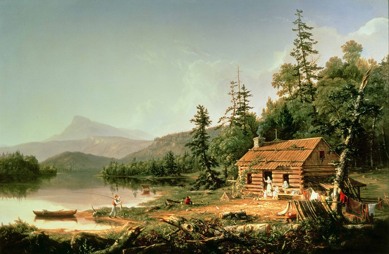 Domov v lese, 1847 od Thomas Cole