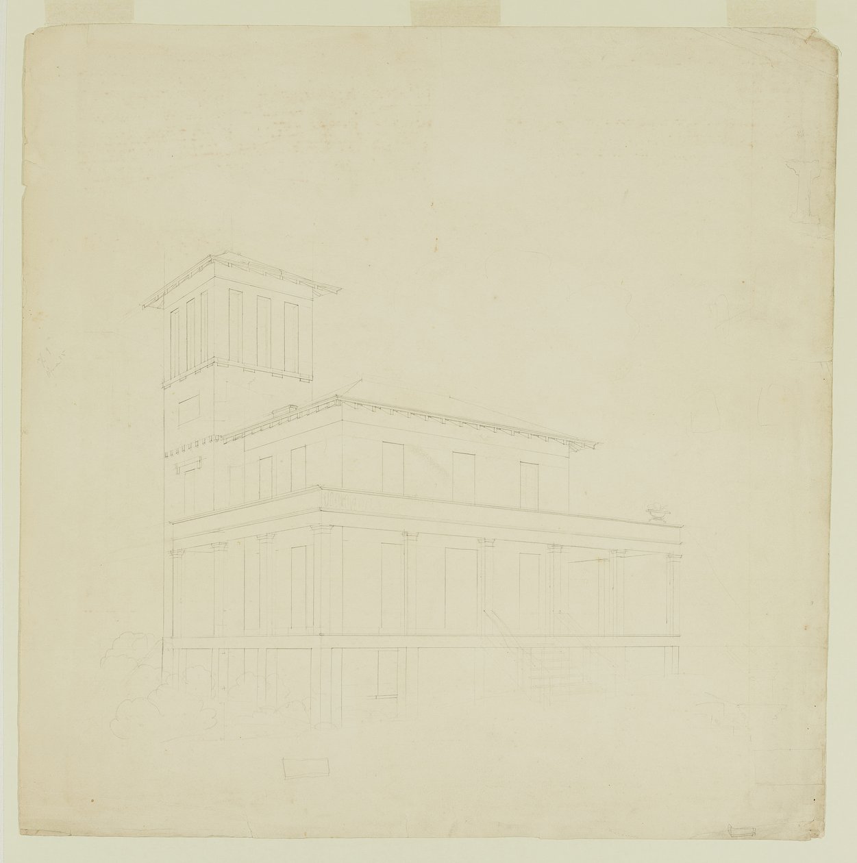 Navrhovaná vila v Catskill od Thomas Cole