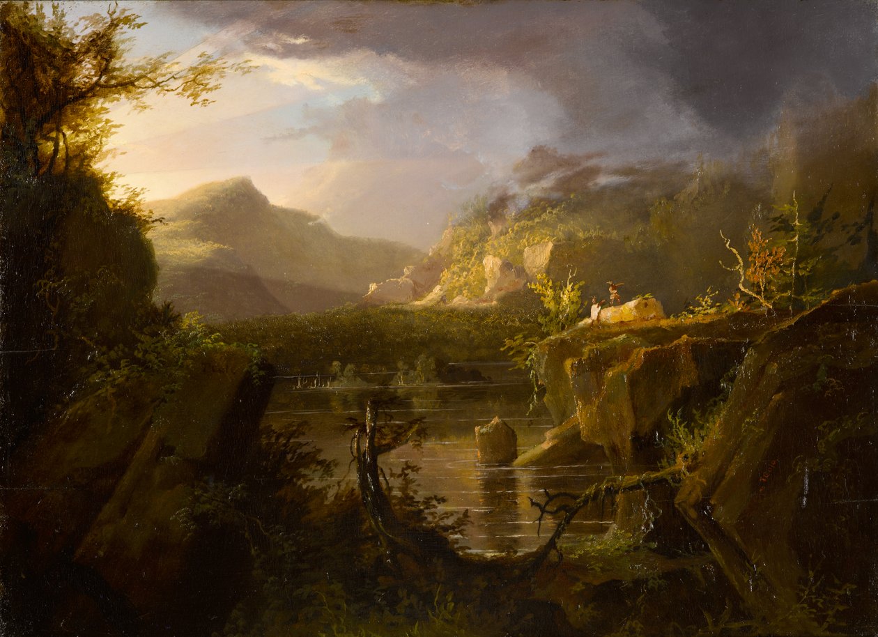 Romantická krajina, cca 1826 (olej na dřevěné desce) od Thomas Cole
