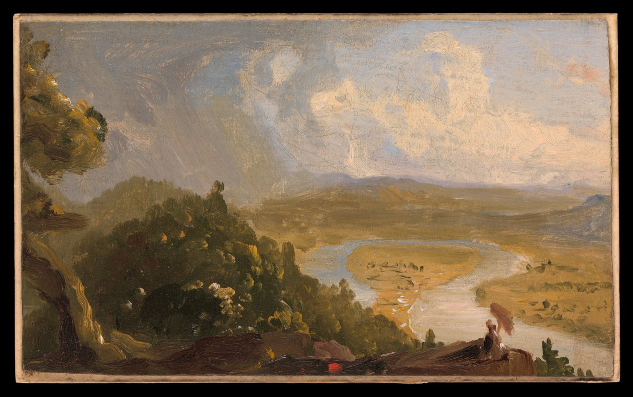 Skica k Pohledu z Mount Holyoke, Northampton, Massachusetts, po bouřce (Říční zákrut) od Thomas Cole