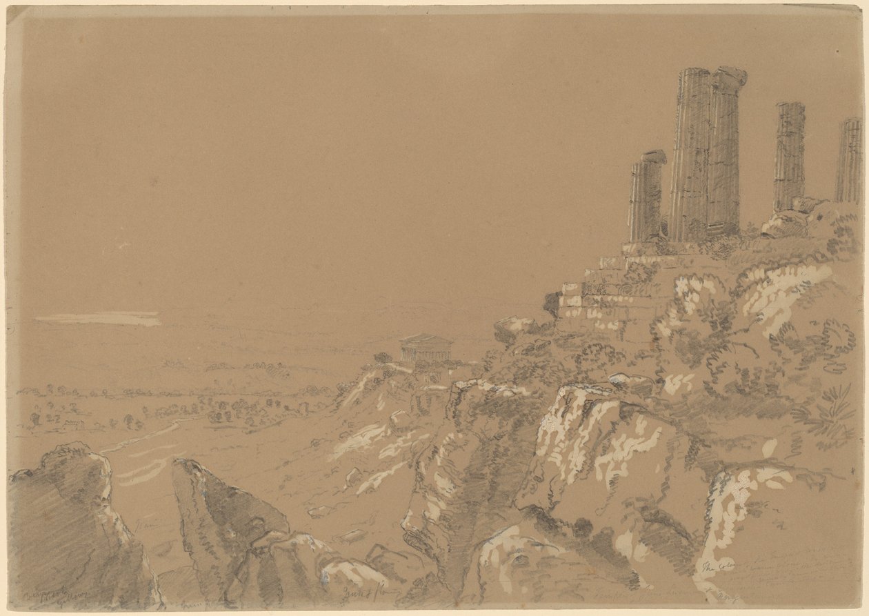Chrámy Juno, Lucina a Concordia - Agrigento, Sicílie od Thomas Cole