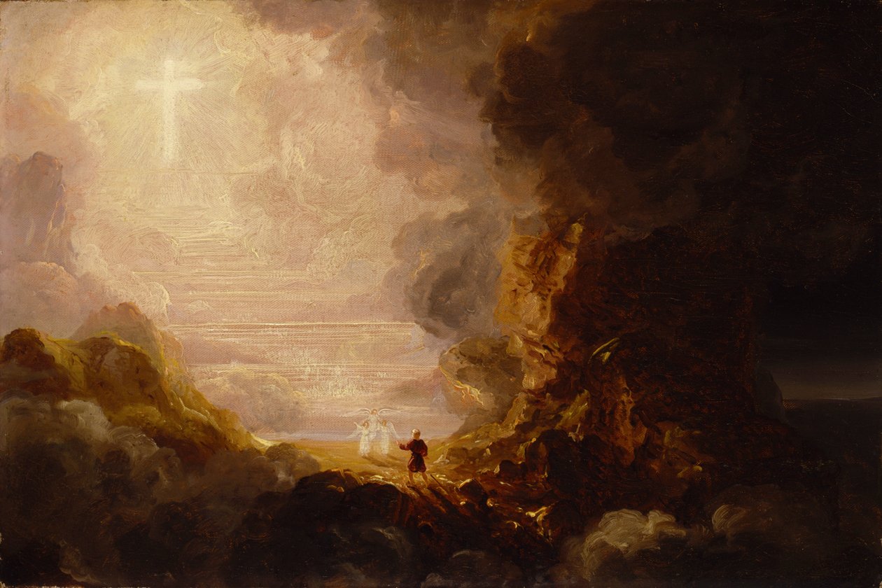 Křížový poutník na konci své cesty (studie k cyklu Kříž a svět) od Thomas Cole