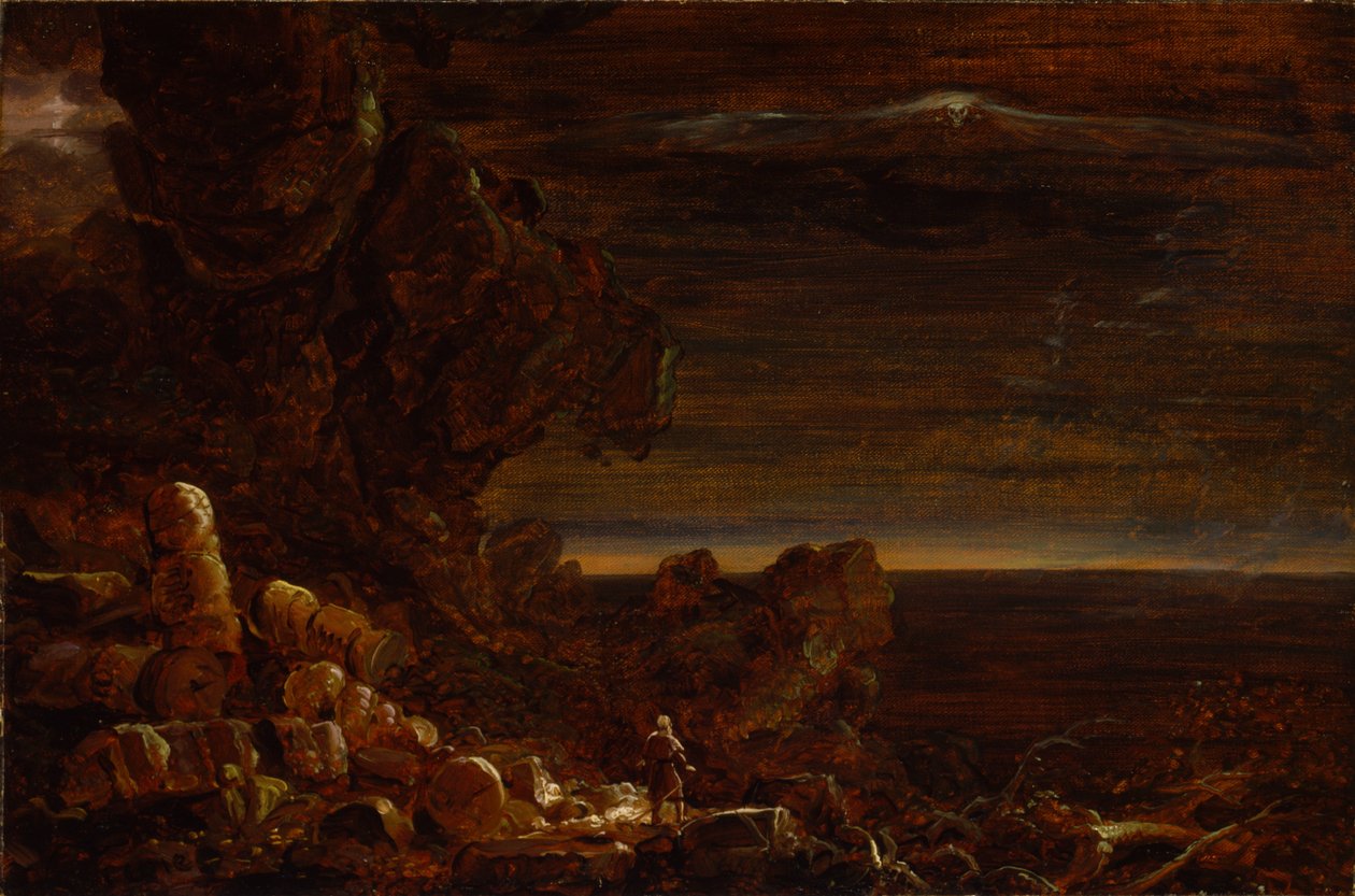 Poutník světa na konci své cesty (studie k cyklu Kříž a svět) od Thomas Cole