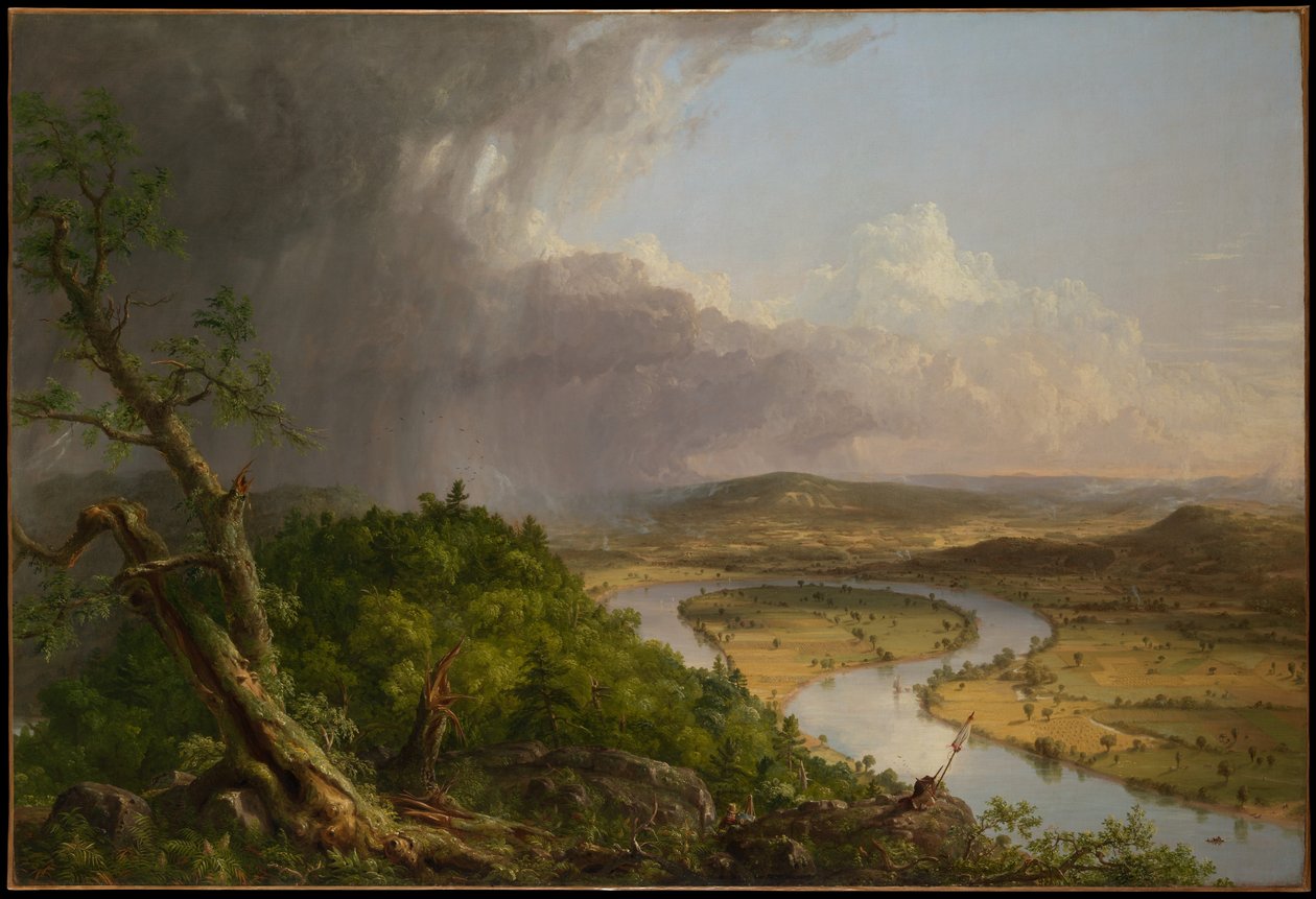 Pohled z Mount Holyoke, Northampton, Massachusetts, po bouřce - Meandr od Thomas Cole