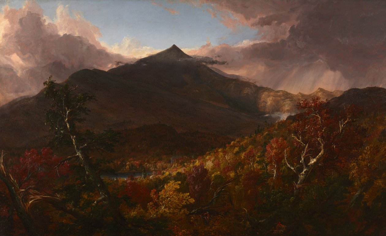 Pohled na Schroon Mountain, Essex County, New York, po bouři od Thomas Cole