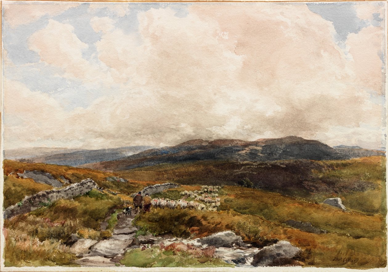 Moorland Scene (tužka) od Thomas Collier