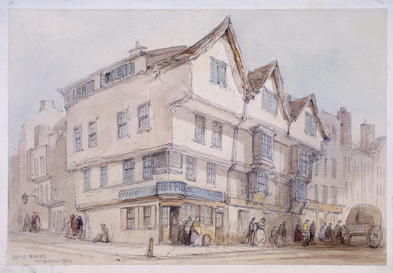 Bevis Marks, Londýn, 1854 od Thomas Colman Dibdin
