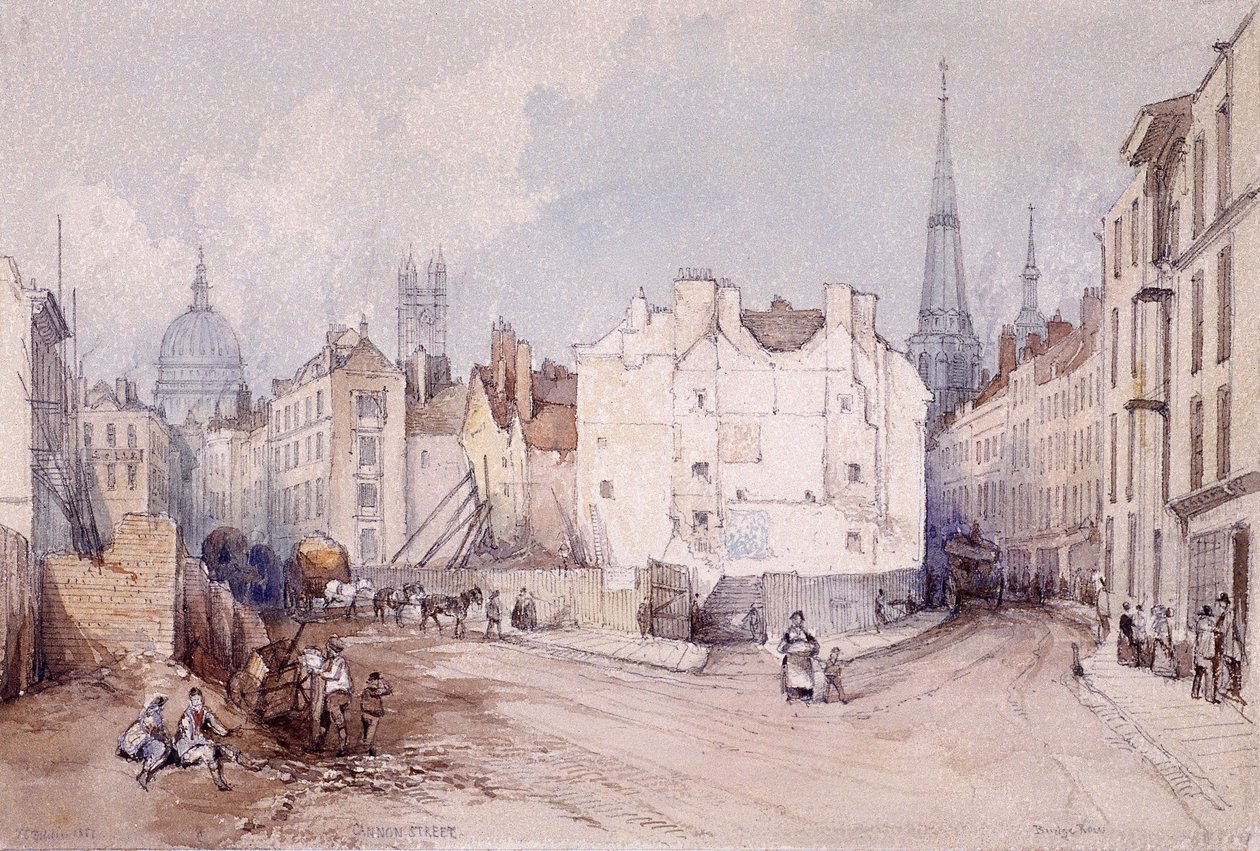 Cannon Street, Londýn, 1851 od Thomas Colman Dibdin