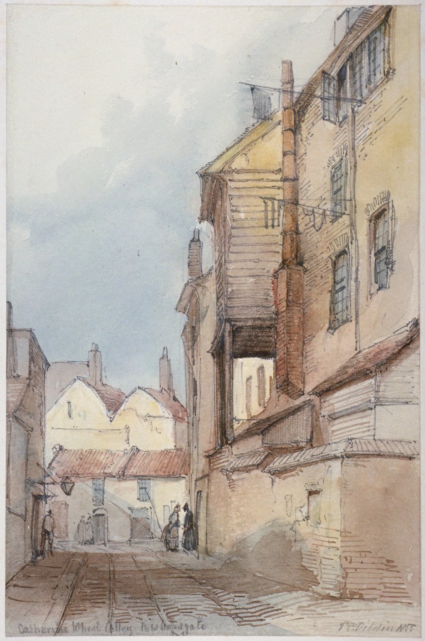 Catherine Wheel Alley, City of London, 1855. od Thomas Colman Dibdin
