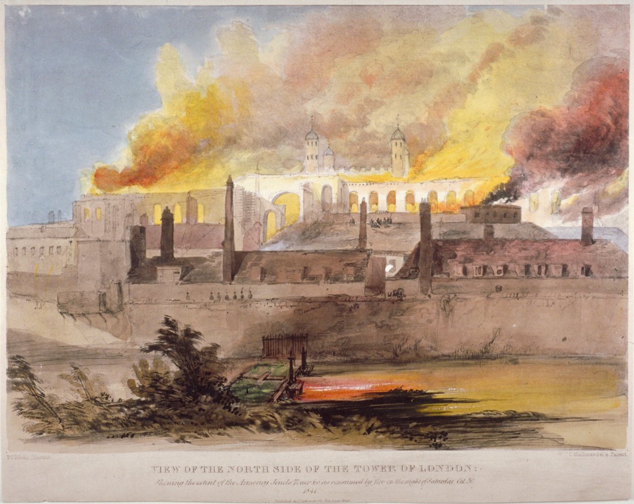 Požár ve zbrojnici v Tower of London, 30. října 1841 od Thomas Colman Dibdin