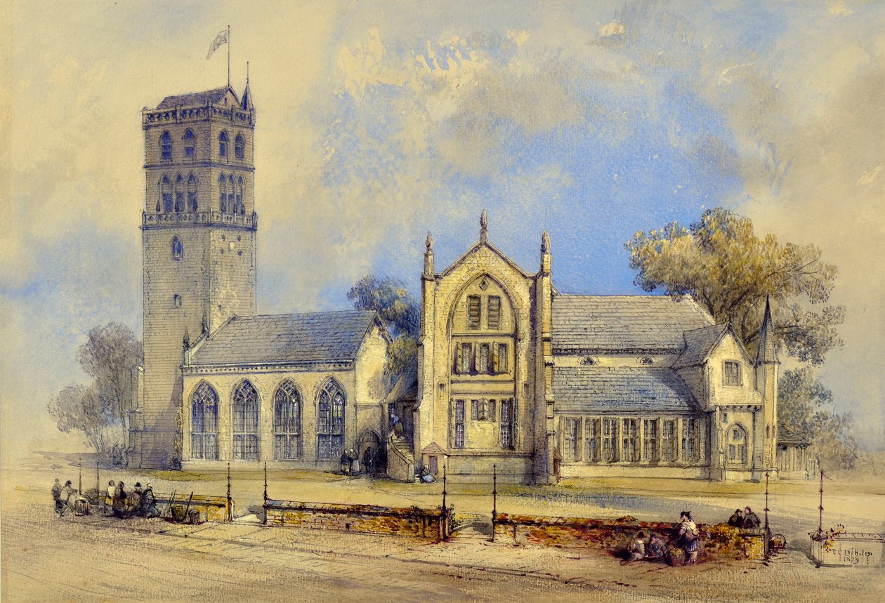 Městské kostely před požárem v roce 1841 od Thomas Colman Dibdin