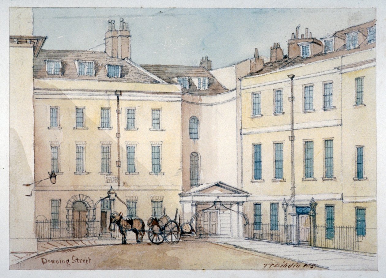 Pohled na Downing Street, Westminster, Londýn, 1851 od Thomas Colman Dibdin
