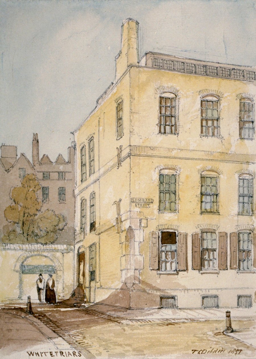 Pohled na Whitefriars ukazující roh Lombard Street, City of London, 1851. od Thomas Colman Dibdin