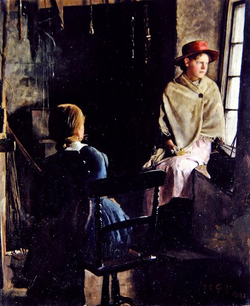 Interiér chaty, Newlyn (1884 (olej na plátně) od Thomas Cooper Gotch