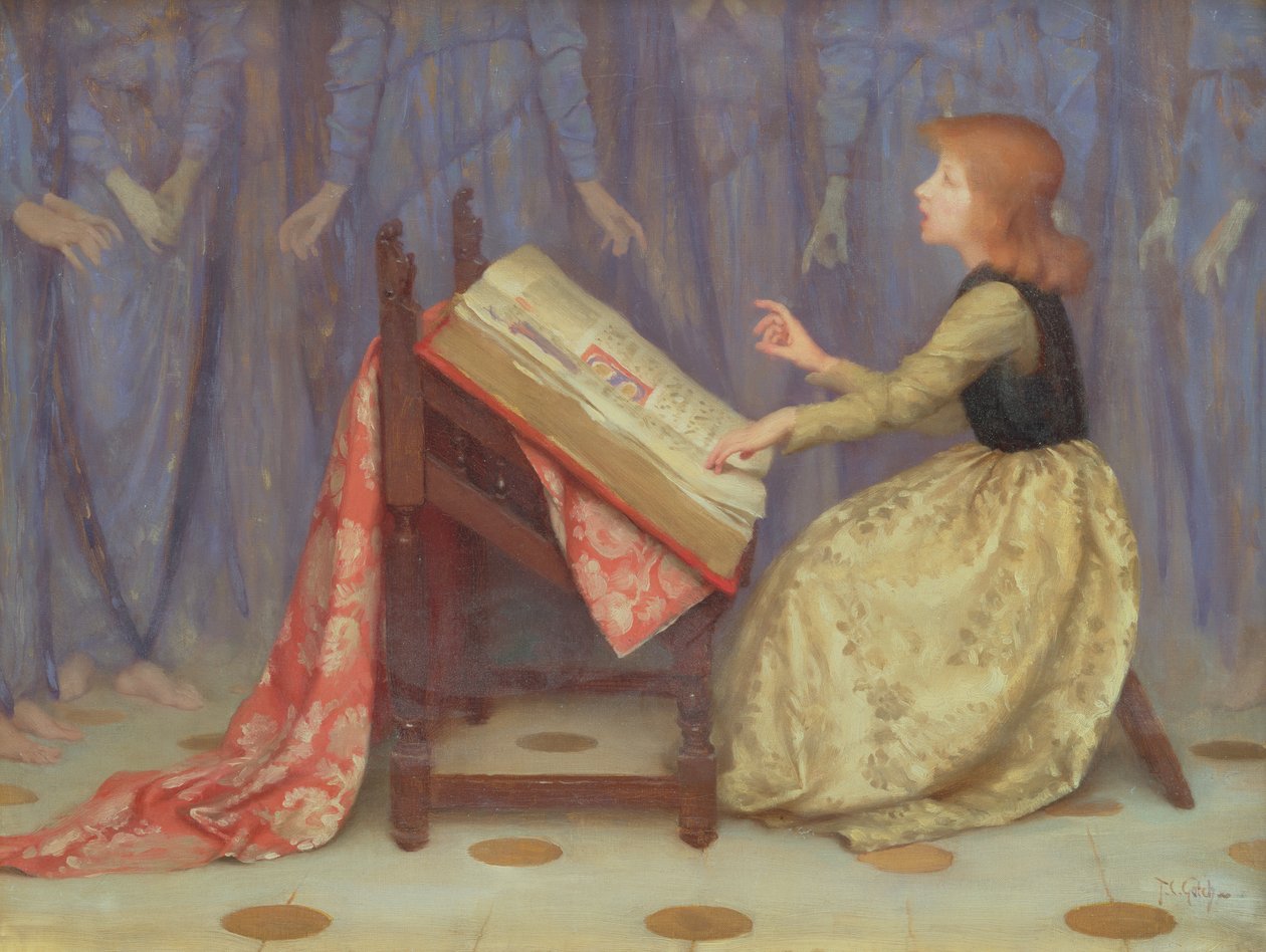 Dívka sedící v interiéru od Thomas Cooper Gotch