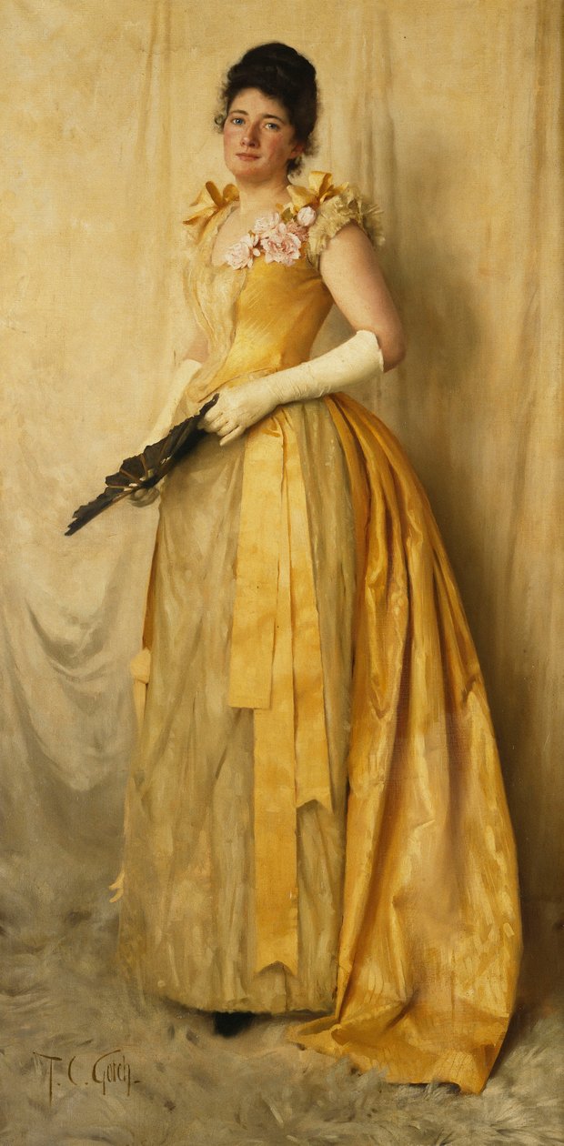 Dáma ve zlatě - Portrét paní, c.1891 od Thomas Cooper Gotch