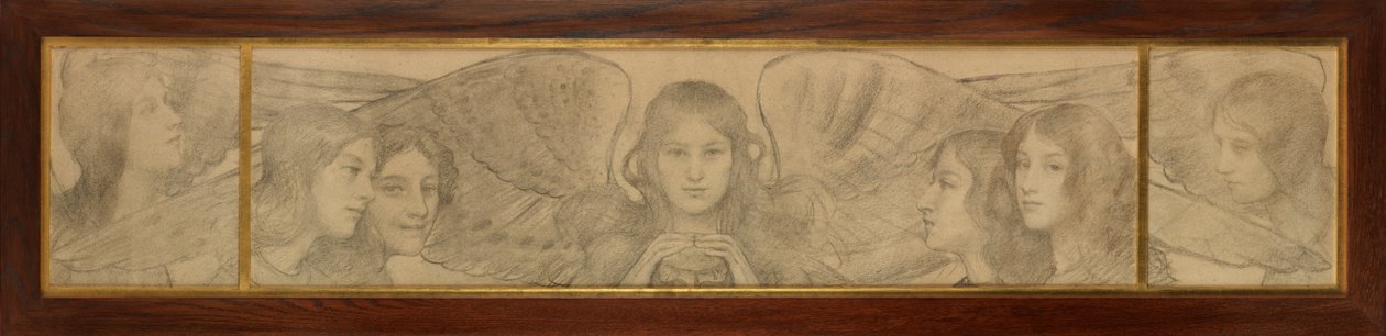 Triptych andělů od Thomas Cooper Gotch