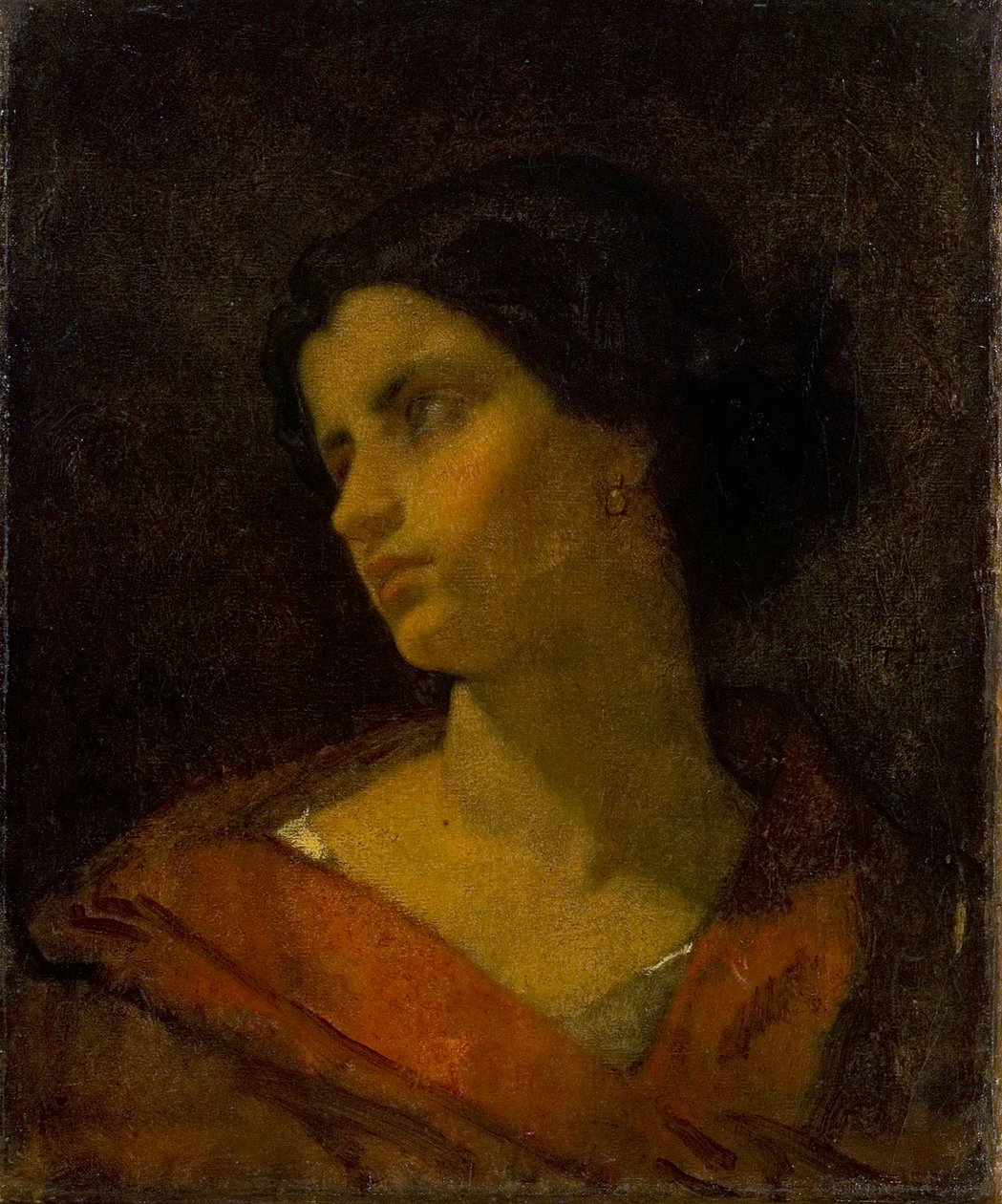 Hlava ženy, studie od Thomas Couture
