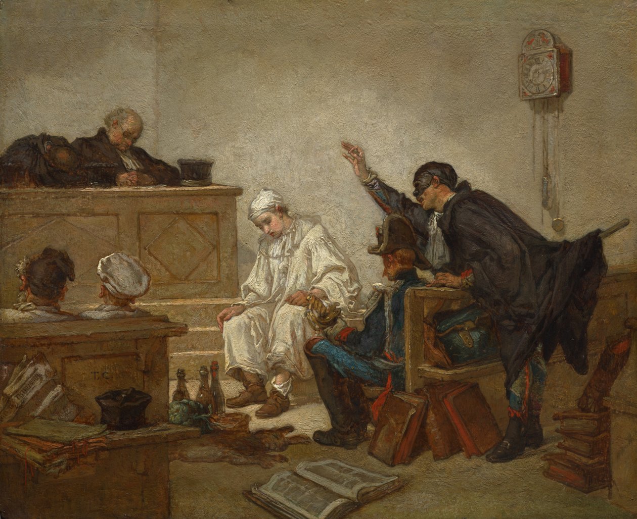 Pierrot před trestním soudem od Thomas Couture