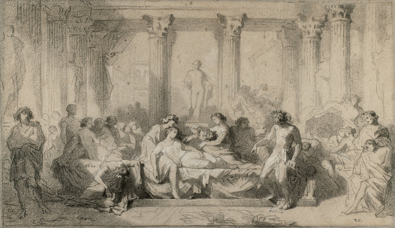 Studie k tématu "Dekadence Římanů" od Thomas Couture