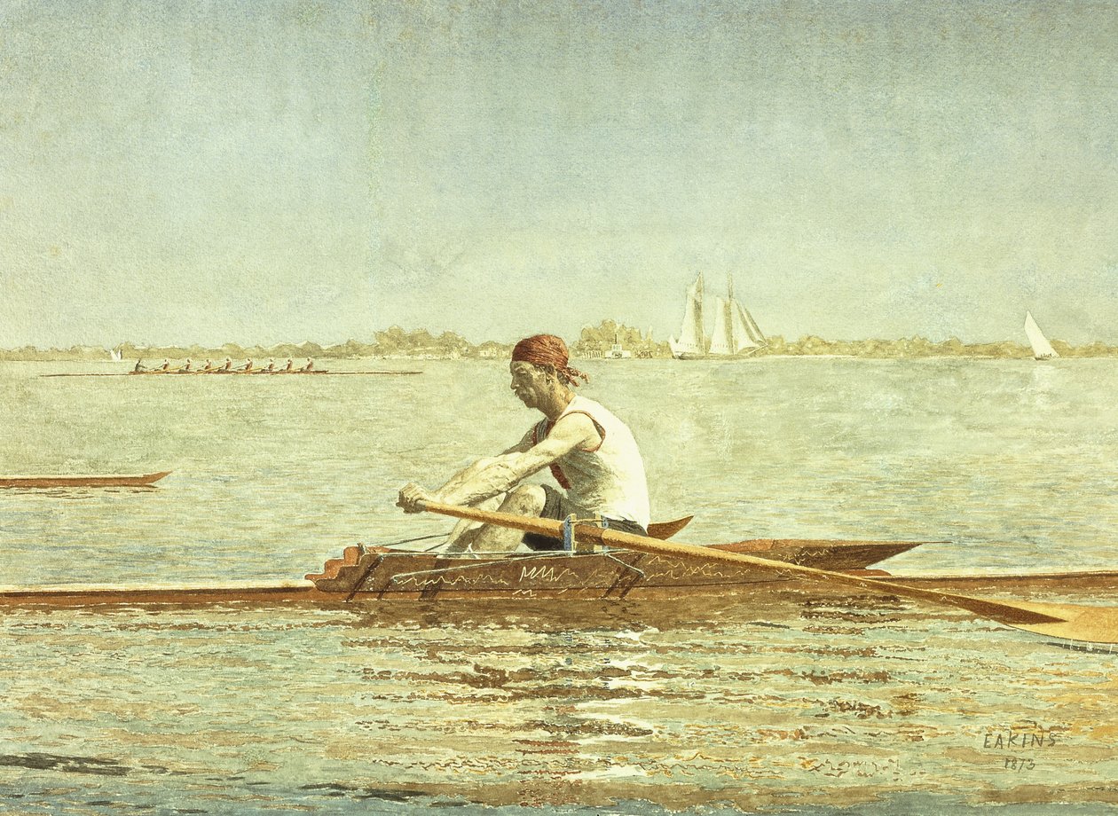 John Biglin v jedné lebce, 1873 od Thomas Cowperthwait Eakins