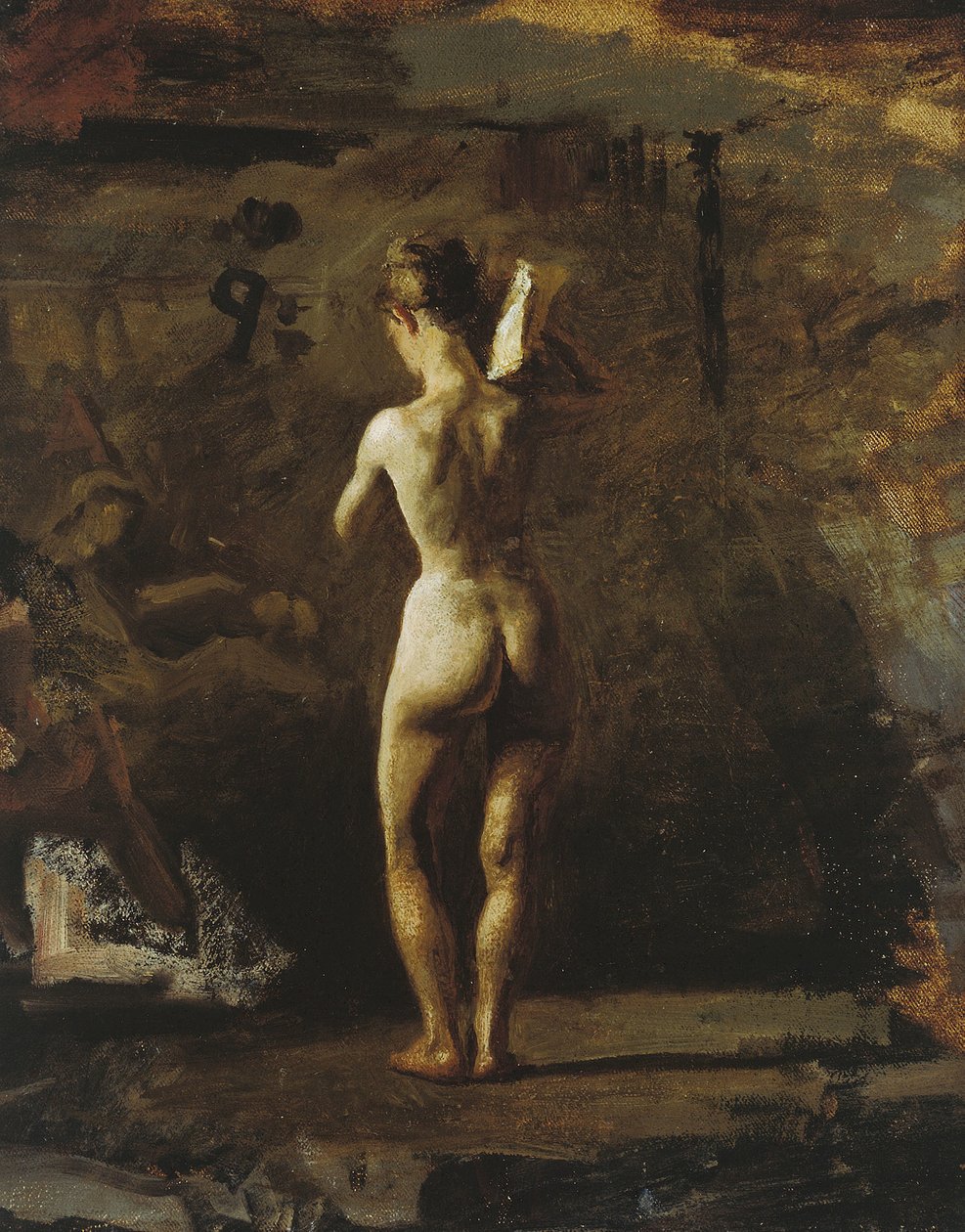 Studie na "William Rush vyřezával svou alegorickou postavu řeky Schuylkill" od Thomas Cowperthwait Eakins