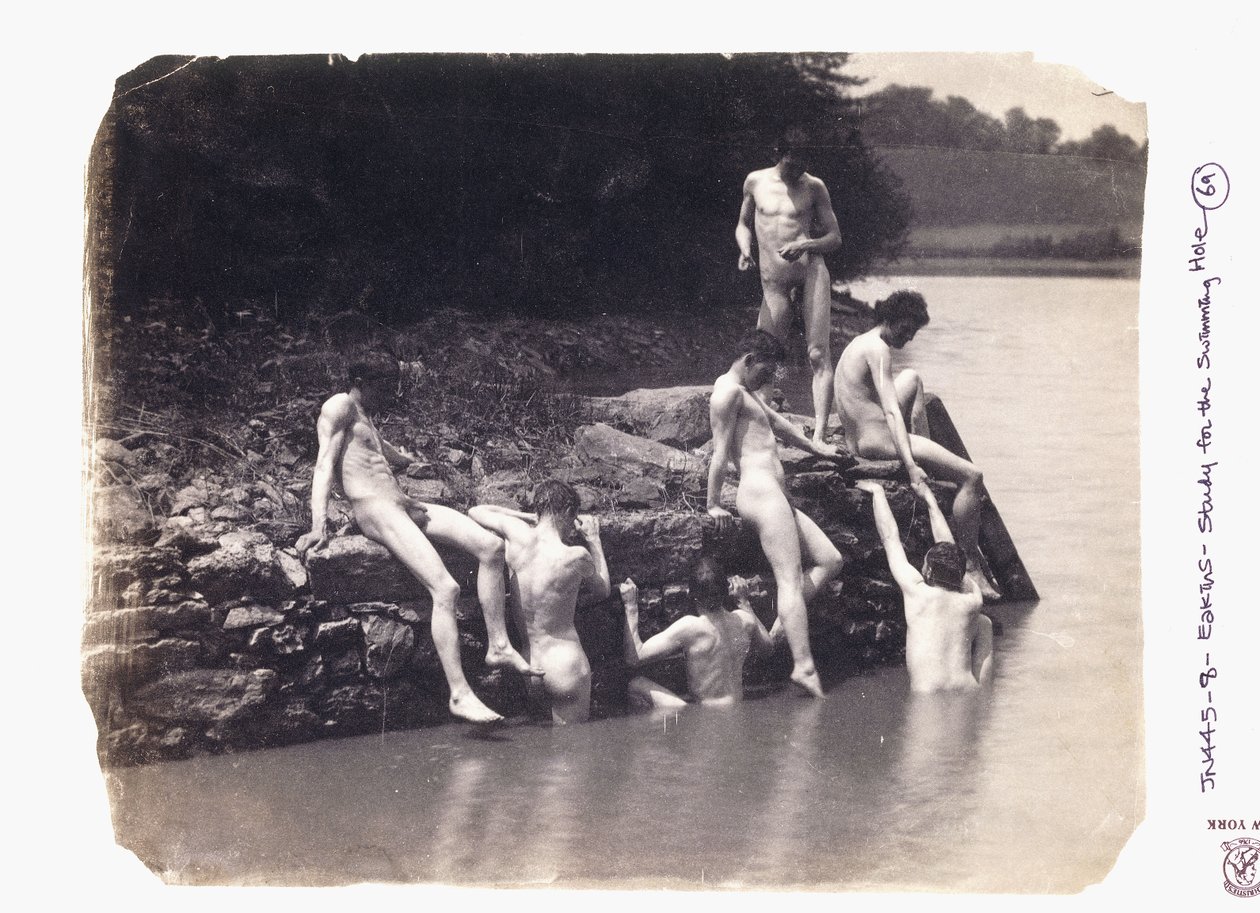 Studie k obrazu "Plavecká díra", c. 1883 od Thomas Cowperthwait Eakins