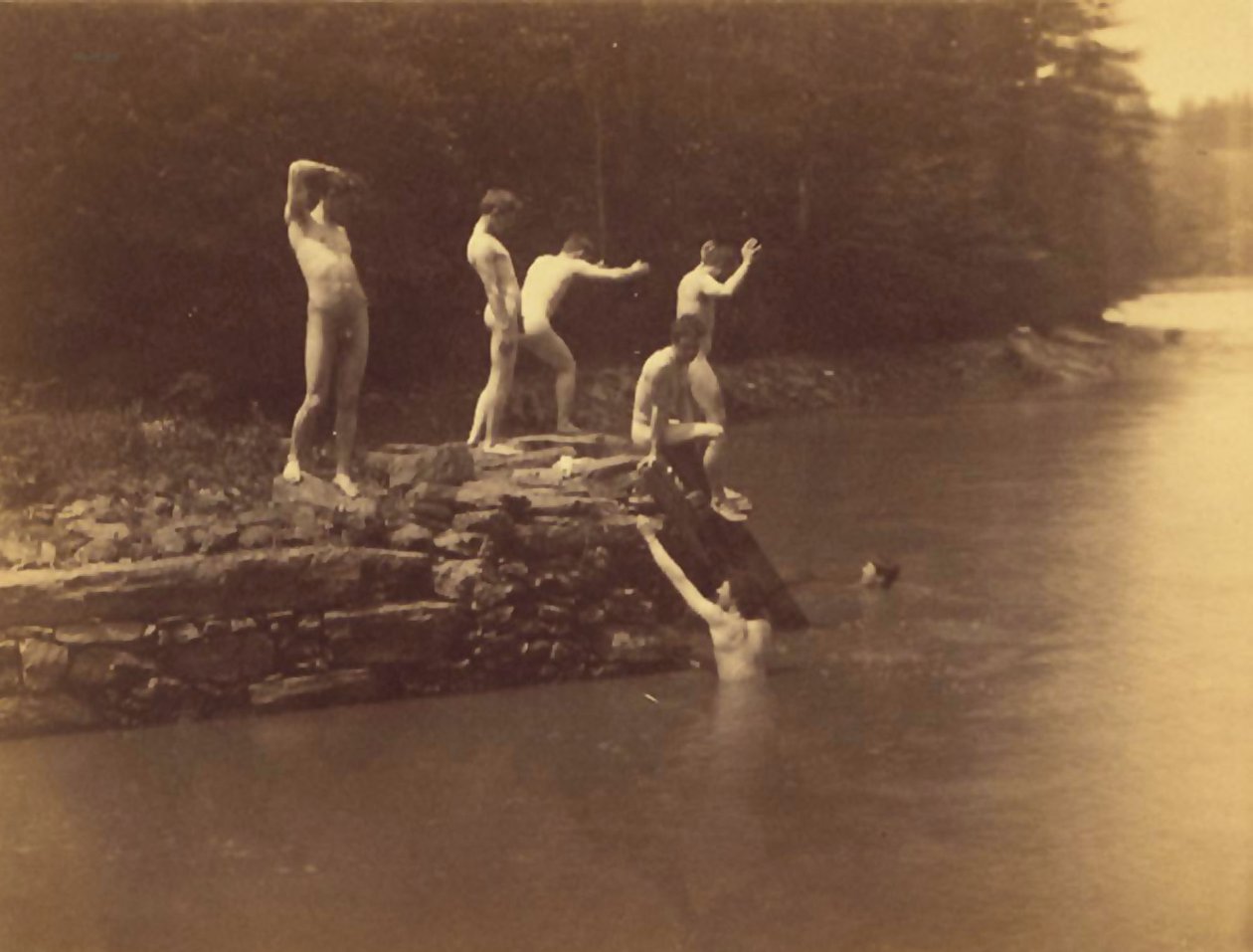 Studie na koupaliště od Thomas Cowperthwait Eakins