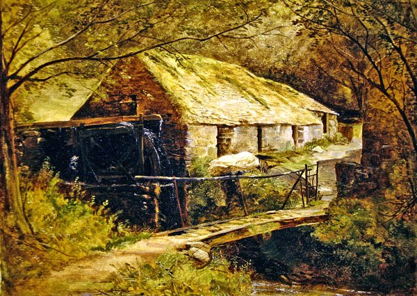 Dolgelly Mill, Severní Wales (olej na plátně) od Thomas Creswick